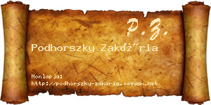 Podhorszky Zakária névjegykártya